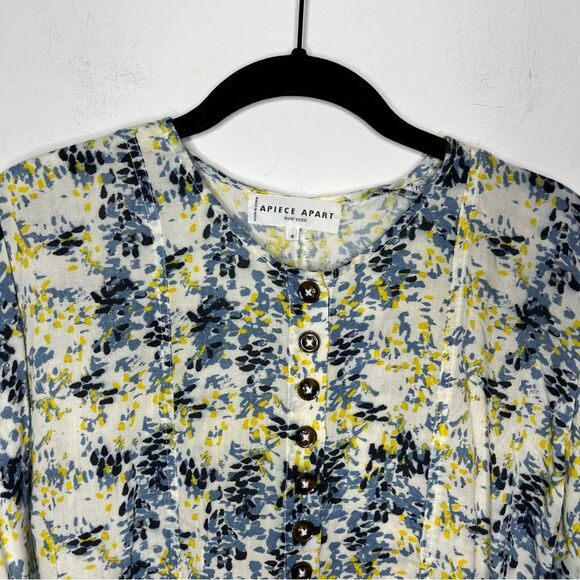 Apiece Apart Silk Blend Button Front Top 4 - Picture 3 of 6